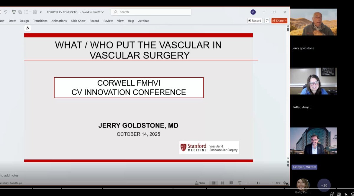 Thank you Dr. Jerry Goldstone for an outstanding Virtual Cardiovascular Innovation Lecture: “Who Put Vascular in Vascular Surgery.” A thought-provoking look at the evolution of vascular surgery and its impact on patient care and innovation.