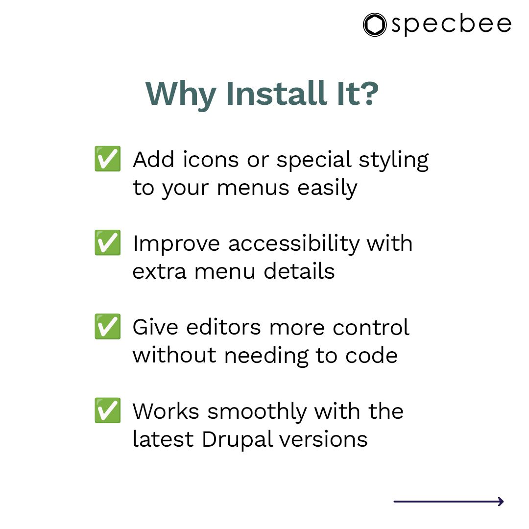 specbee's tweet image. Have you checked out the Menu Link Attributes #Drupal module yet?
#ModuleMondays #DrupalModules #MondaysForLearning #MenuLinkAttributes #DrupalDevelopment