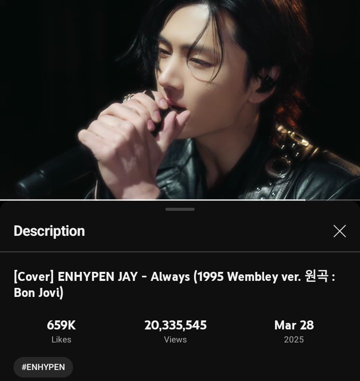 jayhoonsgf's tweet image. You know how crazy it is 20M VIEWS in just 6 months? Jay's impact is NO joke Even locals acknowledging his talents cus of his song cover 'Always' Congratulations Jay 😭🤍
— DROP THE TAGS FOR JAY !
20M FOR OUR STAR JAY
#JAYAlwaysCover20MViews
#ENHYPEN_JAY #엔하이픈_제이
@ENHYPEN
