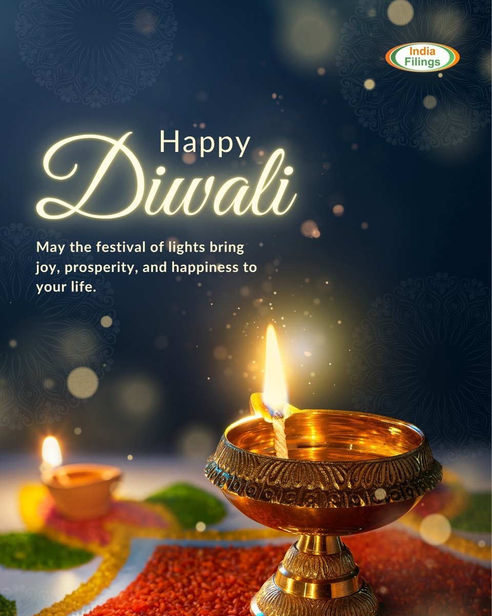 🪔 Here’s to a year filled with growth, positivity and endless possibilities.

Happy Diwali from IndiaFilings!

#Indiafilings #HappyDiwali #Diwali2025