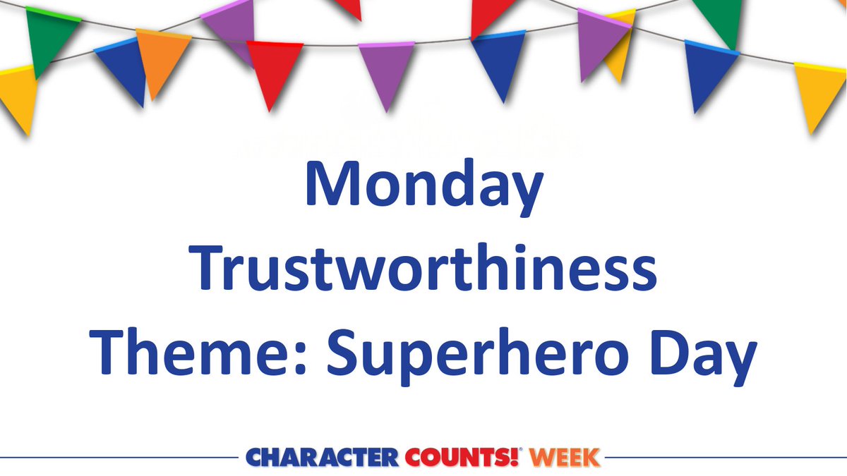 CHARACTERCOUNTS's tweet image. Be a #trustworthy superhero! Visit the CC! Week website to access all of our free celebration resources. Use #CharacterCountsWeek when you post photos to make sure we can share your celebrations!

charactercounts.org/character-coun…