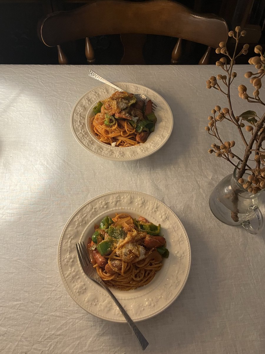 0423uin's tweet image. ケチャップ・ウスターソース・バターの3つでコクのあるナポリタンが簡単にできる🧑🏻‍🍳