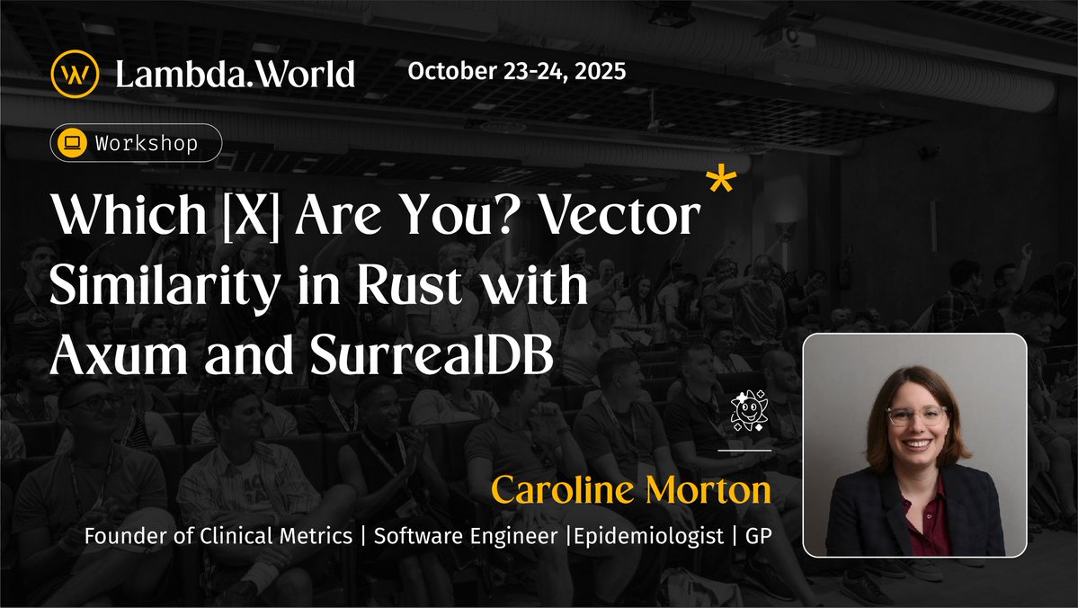 Lambda_World's tweet image. Let’s Match, but Smarter

What if your quiz didn’t just guess, but used math to find your perfect fit? In this workshop, build a “Which [X] are you?” app powered by 3D vector matching. Answer three simple questions, and see how Rust, Axum, and SurrealDB crunch the numbersno…