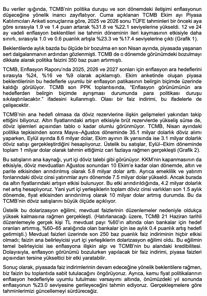 Bu haftaki PPK kararına ilişkin beklentilerini <a href="/ErkinIsik/">Erkin Işık</a> QNB bülteninde çok sağlam dayanaklarla ortaya koymuş, altına imzamı atarım