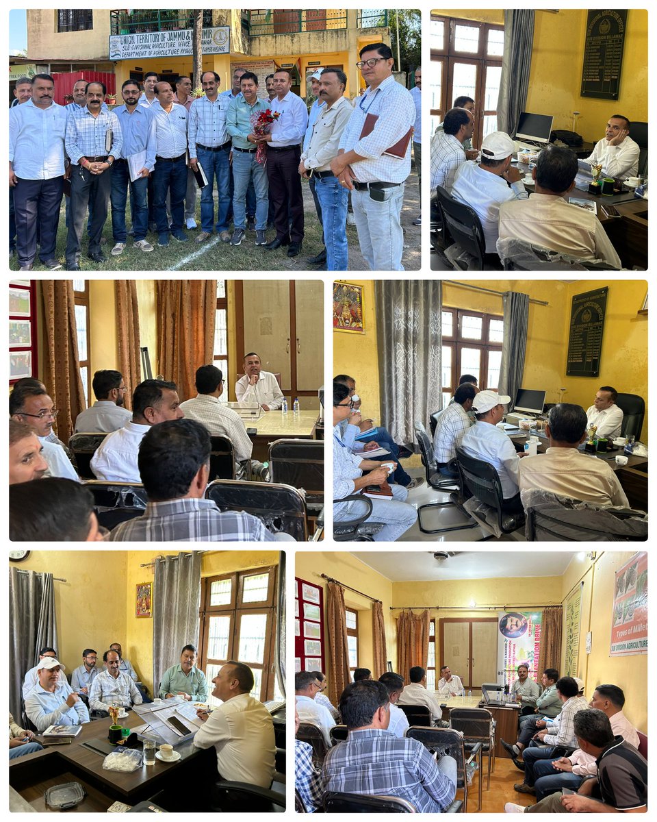 Director Agriculture Jammu today chaired a meeting at the office of the Sub-Divisional Agriculture Officer Billawar to review the ongoing departmental activities, physical &amp; financial progress under various centrally sponsored schemes, CAPEX, NABARD and HADP <a href="/diprjk/">Information & PR, J&K</a> <a href="/Agriprodnjk/">Agriculture Production Department JK</a>
