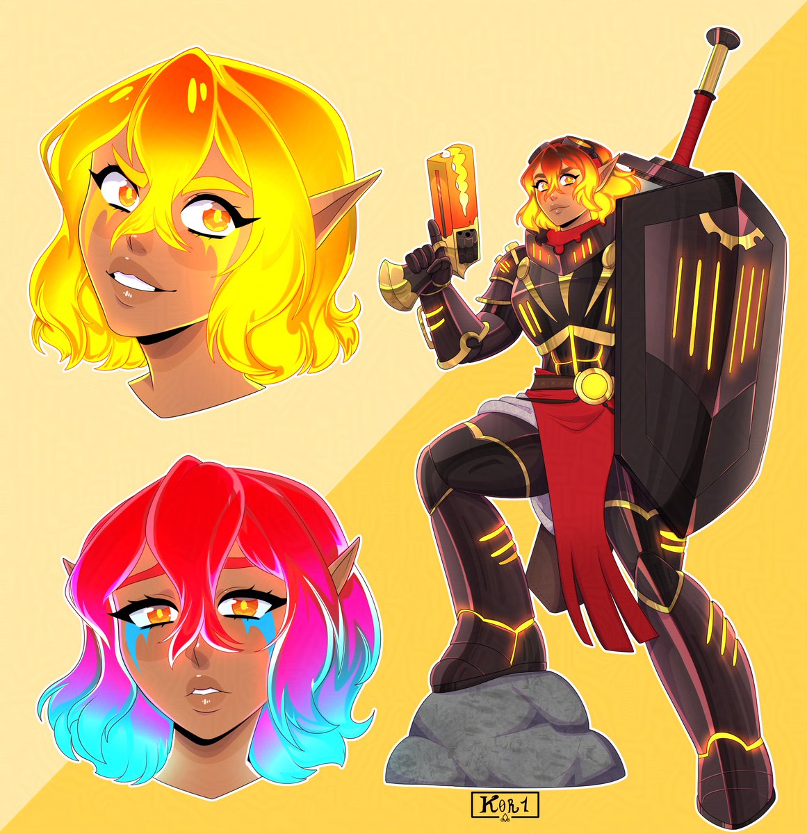 Ember, Fire Genasi Artificier

#art #dnd #characterart