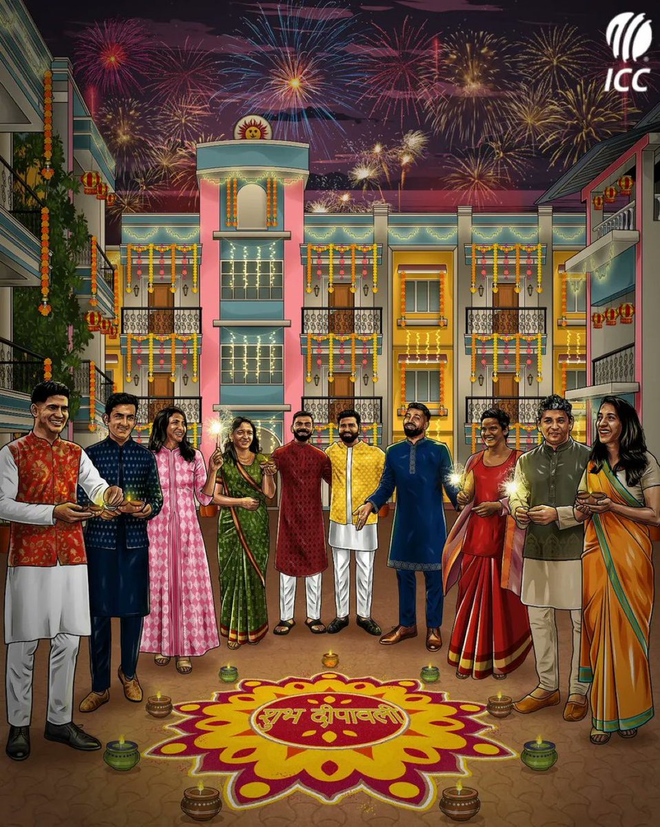 1sInto2s's tweet image. The show is so Goated that ICC using Taarak Mehta ka ooltah Chashma's set for wishing Happy Diwali