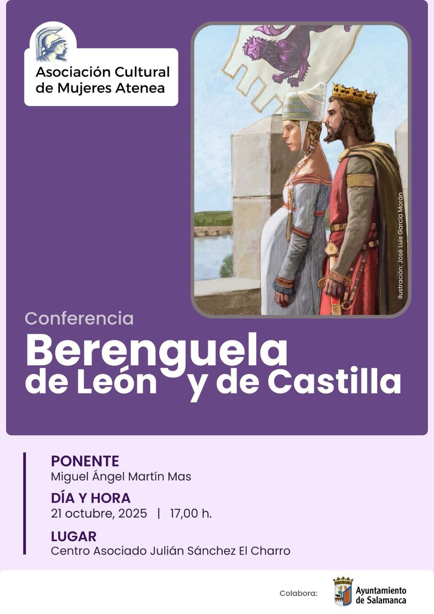 Juan José Rodríguez (@jjo_rodriguez) on Twitter photo Mañana, 21 de octubre, conferencia de mi amigo Miguel Ángel Martín Mas <a href="/Garrapinos/">Miguel Ángel Martín Mas</a>, sobre la reina doña Berenguela, la reina de #Burgos, de León y de Castilla.
Siento no poder estar, pero seguro que es muy interesante. Mañana, 21 de octubre, conferencia de mi amigo Miguel Ángel Martín Mas <a href="/Garrapinos/">Miguel Ángel Martín Mas</a>, sobre la reina doña Berenguela, la reina de #Burgos, de León y de Castilla.
Siento no poder estar, pero seguro que es muy interesante.