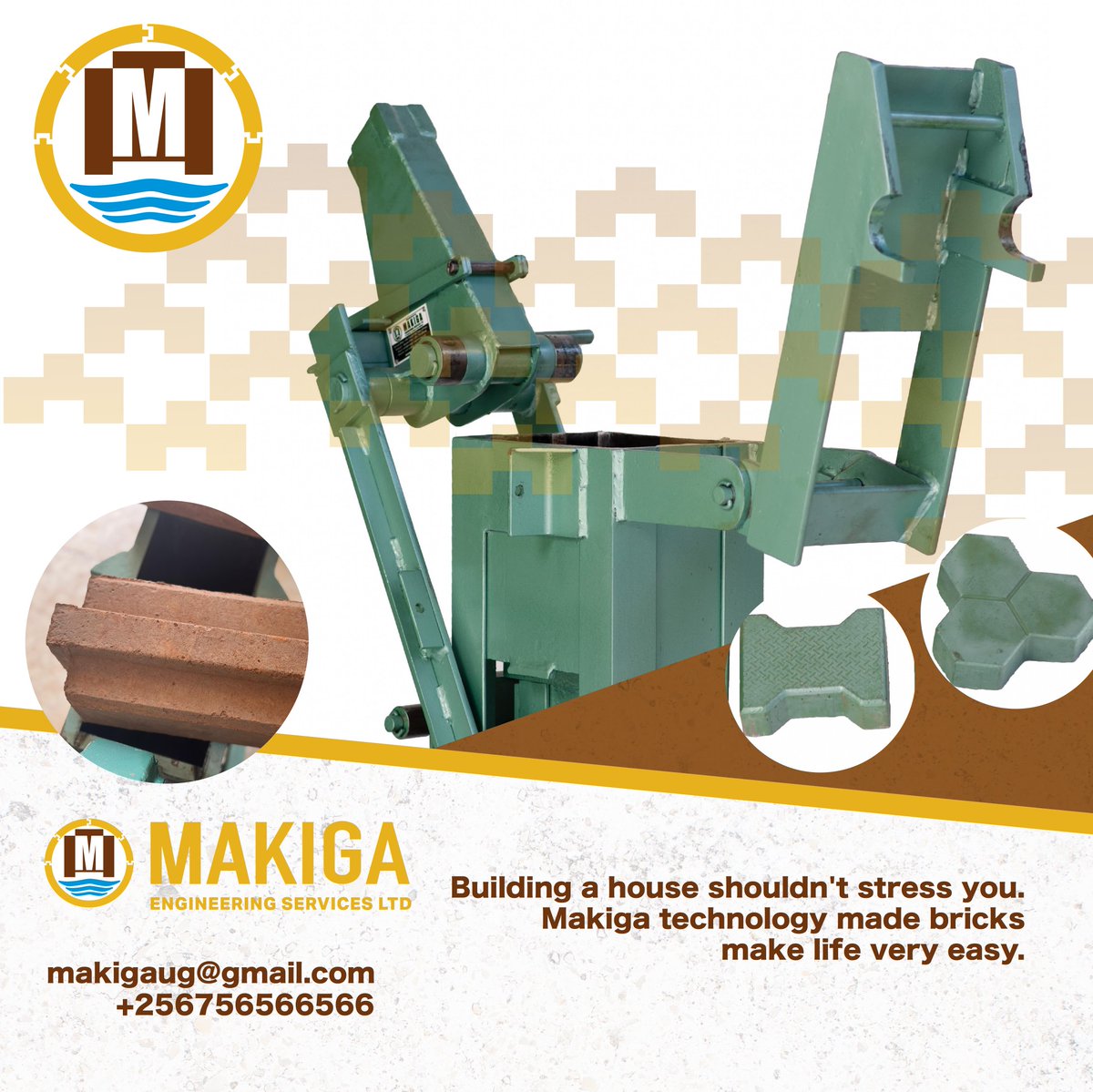 MakigaUg's tweet photo. Building is made easy with Makiga machines. #AffordableHousing #sustainablehomes #interlockingblocks https://t.co/sQNIPeAXi0