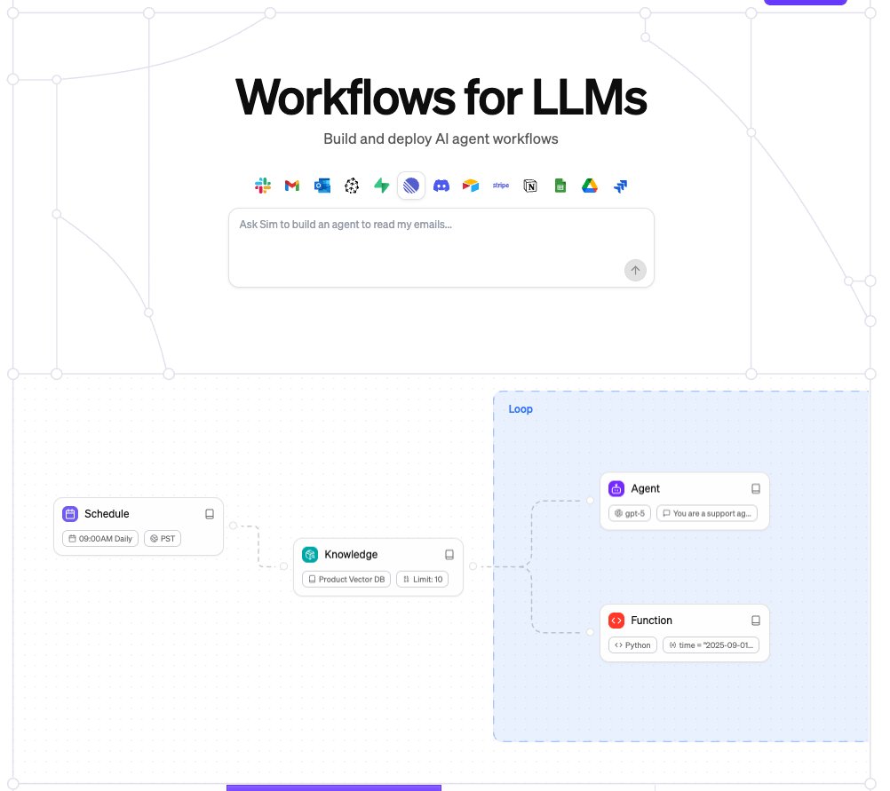 python_spaces's tweet image. Build and deploy AI Agents in minutes!

Sim: Open-source platforms lets you build your agent workflows. 

- Run it locally with npm or docker. 
- @ollama for using local models.