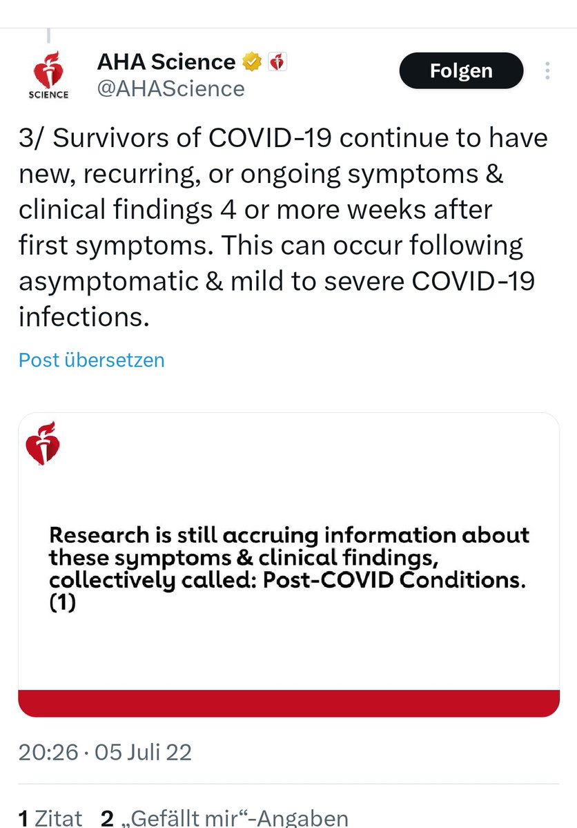 Algorithmus22's tweet image. This can occur following asymptomatic & mild to severe COVID-19 infections.
x.com/AHAScience/sta…