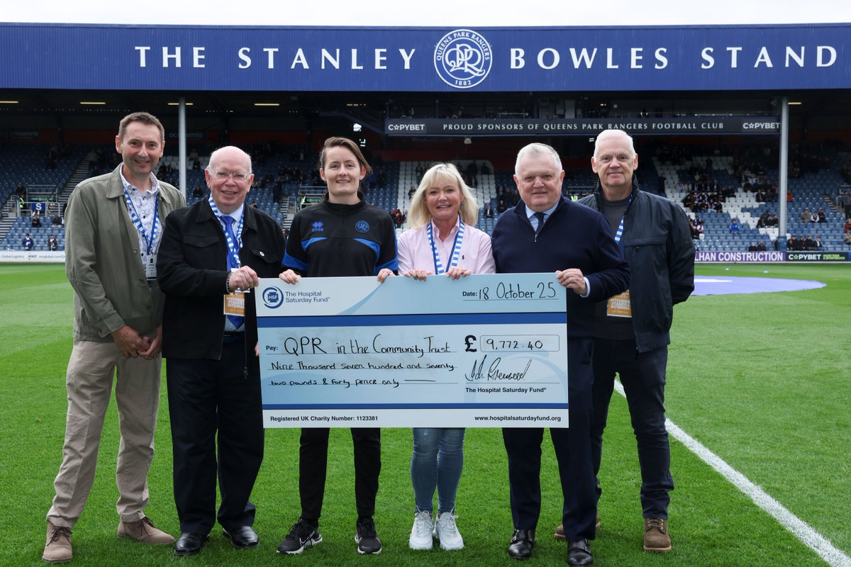 HSFCharity's tweet image. No better way to spend a Saturday than presenting @QPRtrust with a £9,772.40 grant to deliver free GP referral &amp;amp; exercise sessions in West London—supporting inactive adults with health conditions. Huge thanks to QPR for the fantastic hospitality! #HealthForAll #ExerciseForHealth