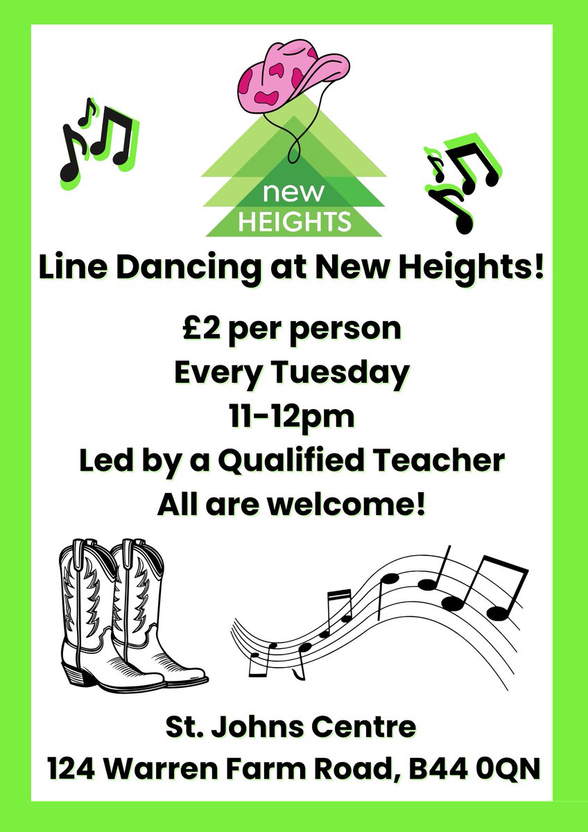 💃 Line Dancing – Every Tuesday! 🕺

Looking for a fun way to stay active and meet new people? Join us for Line Dancing every Tuesday from 11am–12pm!

✨ No experience needed – everyone is welcome!
💷 Only £2 per person
 
#LineDancing #Kingstanding #Community #HaveFun
