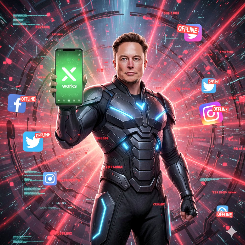 जब पूरी दुनिया offline हो गई
Elon Musk ने दिखा दिया कि X chat हमेशा चल सकता है

Monday को Amazon Web Services (AWS) में problem आई
AWS वो powerful service है जो internet के बहुत सारे apps और websites को चलाती है
इस वजह से बड़े apps जैसे Snapchat, Fortnite, Robinhood, Coinbase,