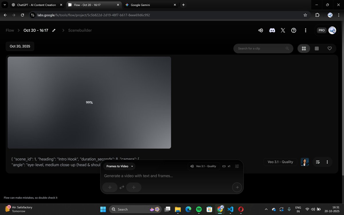 dev_kant_kumar's tweet image. Anyone else getting this?
“Flow is temporarily unavailable. Please try again later.”
Been trying for hours — refreshed, reopened, cleared cache, even switched browsers. Still nothing.
@GoogleAI  @GoogleDeepMind  please look into this 🫠
#GoogleFlow #Veo3 #aivideo