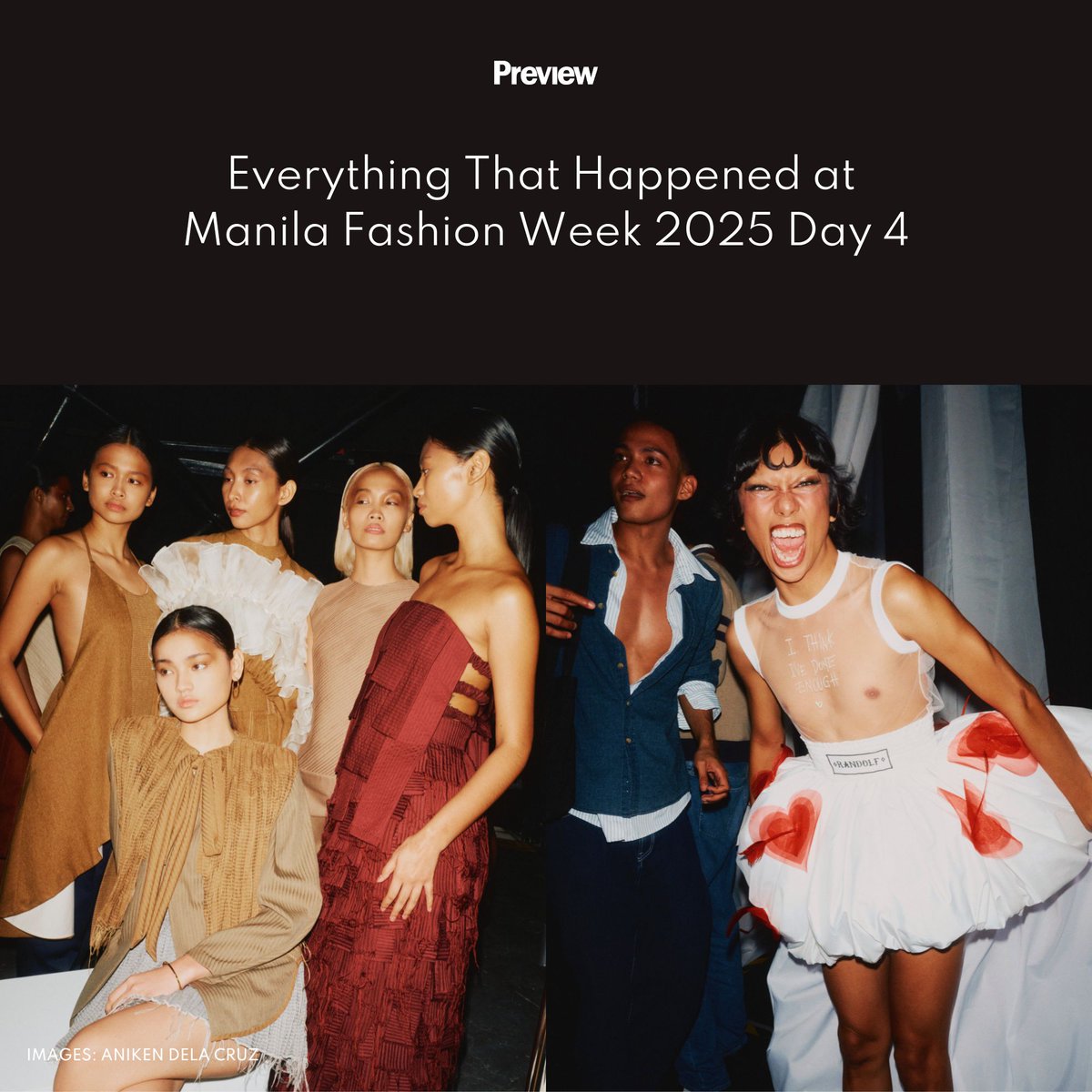previewph's tweet photo. The final night of #ManilaFashionWeek2025 brought together two of the most anticipated presentations of the season—#VinaRomero and #Randolf.
READ: https://t.co/LrkoCoU0P3 https://t.co/KDXIAXBRBi