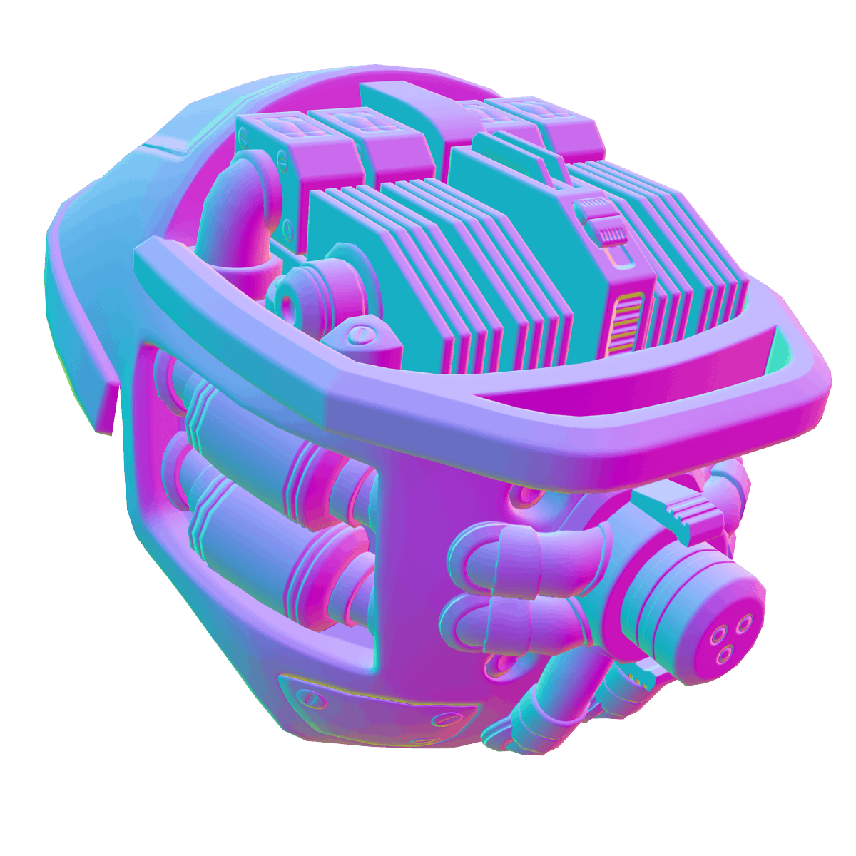 JayieSDARVR's tweet photo. Cool renders of the Runa compute module I did a bit ago! Showing the final render, wireframe, and world normals with baked normals! I'm really happy with how this one turned out! https://t.co/dzaHeqpKlM