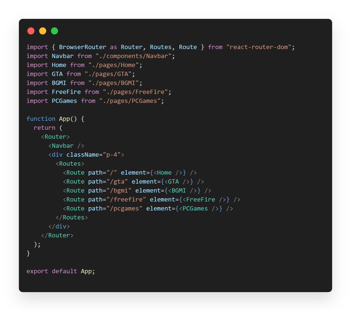 Chetan_There24's tweet image. 🚀Day 14/30 — React Router Basics: Gamers-Blog 🕹️
Leveling up my React skills!
✅ Set up React Router for smooth page navigation 🔗
✅ Created Home, Blog &amp; About pages
Implemented in my project 👇
🔗 github.com/chetan-there/N…
#30DaysOfNodeJs #ReactJS #ReactRouter #Frontend