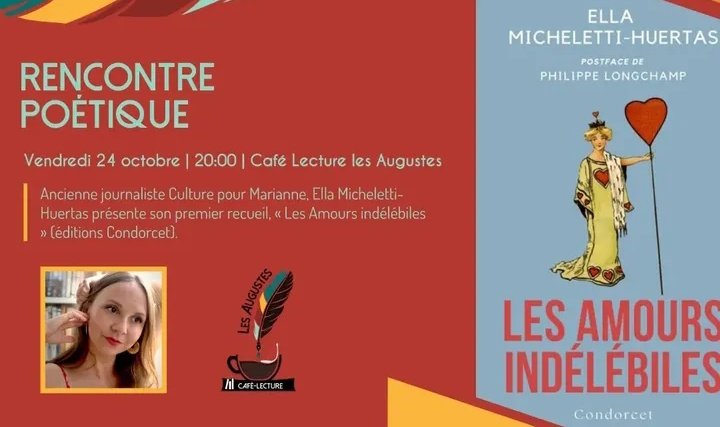"L'amour se reconnaît dans l'encens de la nuit
Au métronome entêtant du cœur qui le laisse ahuri."

Rappel que je serai au café-lecture les Augustes <a href="/LectureLes/">Café-lecture Les Augustes</a>, à Clermont-Ferrand, vendredi 24 octobre, pour parler de mon recueil "Les Amours indélébiles". Venez nombreux 💥 💛