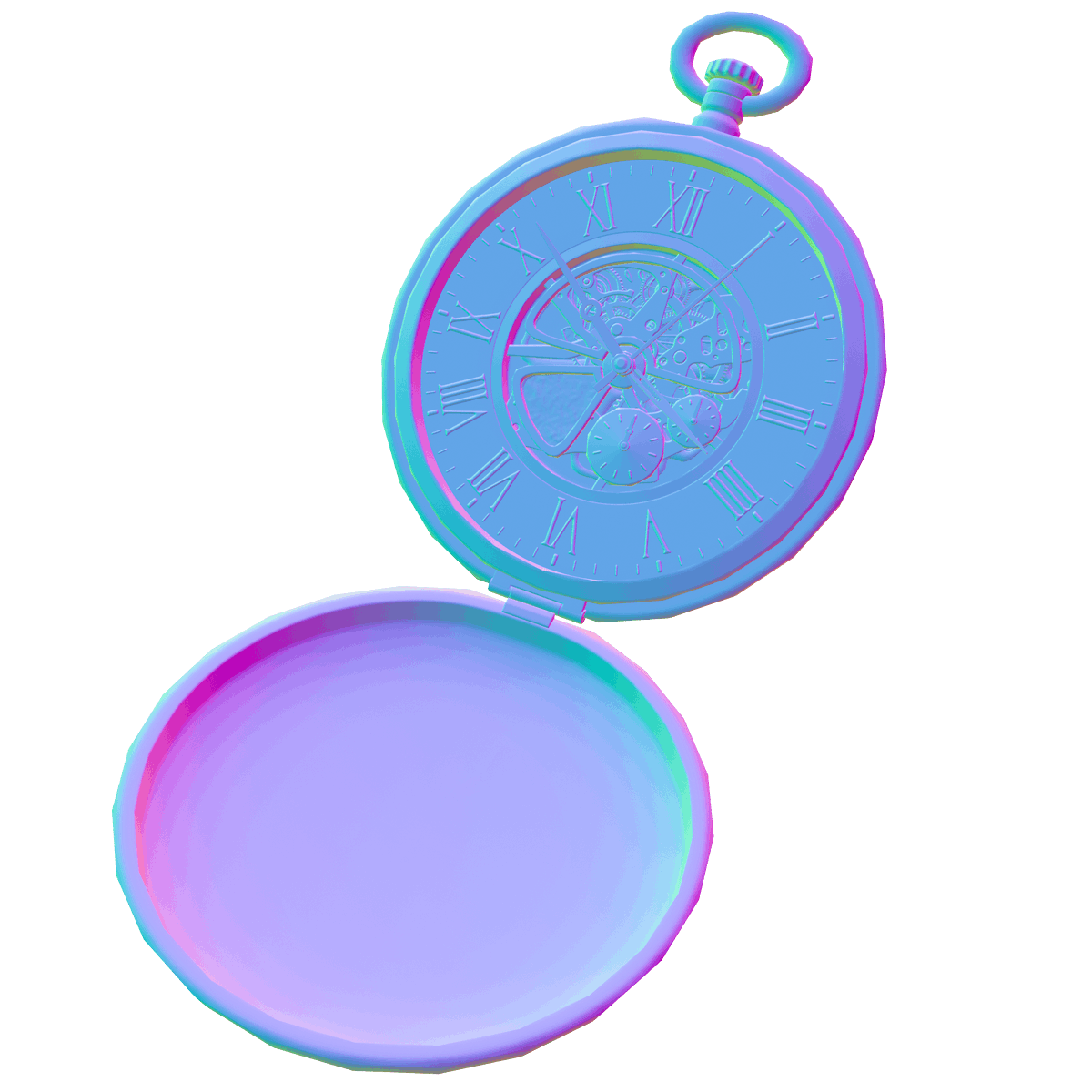 JayieSDARVR's tweet photo. Cool renders of thy pocket watch I completed recently! Showing the final render, wireframe, and world normals with baked normals! https://t.co/XIbnwjJf4M