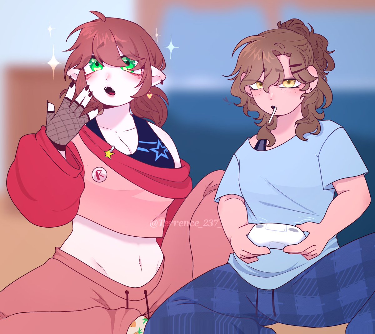 Terrence_237_'s tweet image. ✨🩵Cita peculiar ❤️✨
#CoMPaS #Spartor

🩵:... Segura que no te aburre quedarte en casa? ¿Puedo llevarte a comer o algo?... 
 
❤️: jsjs, no te preocupes esto me encanta... Pero si pierdes me toca a mi