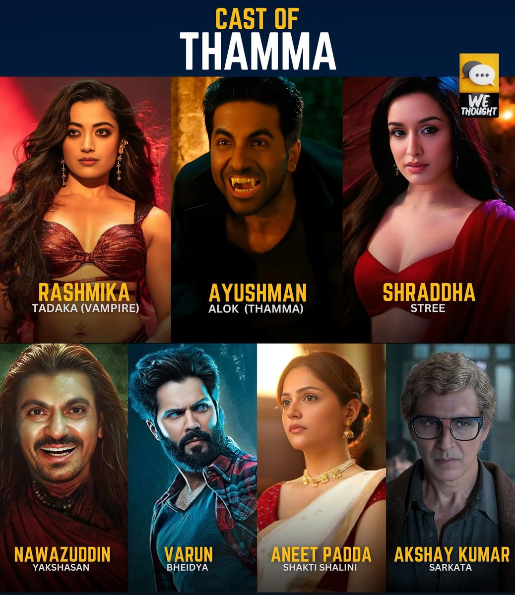 SinghRowdysingh's tweet image. #Thamma from tomorrow...
@MaddockFilms