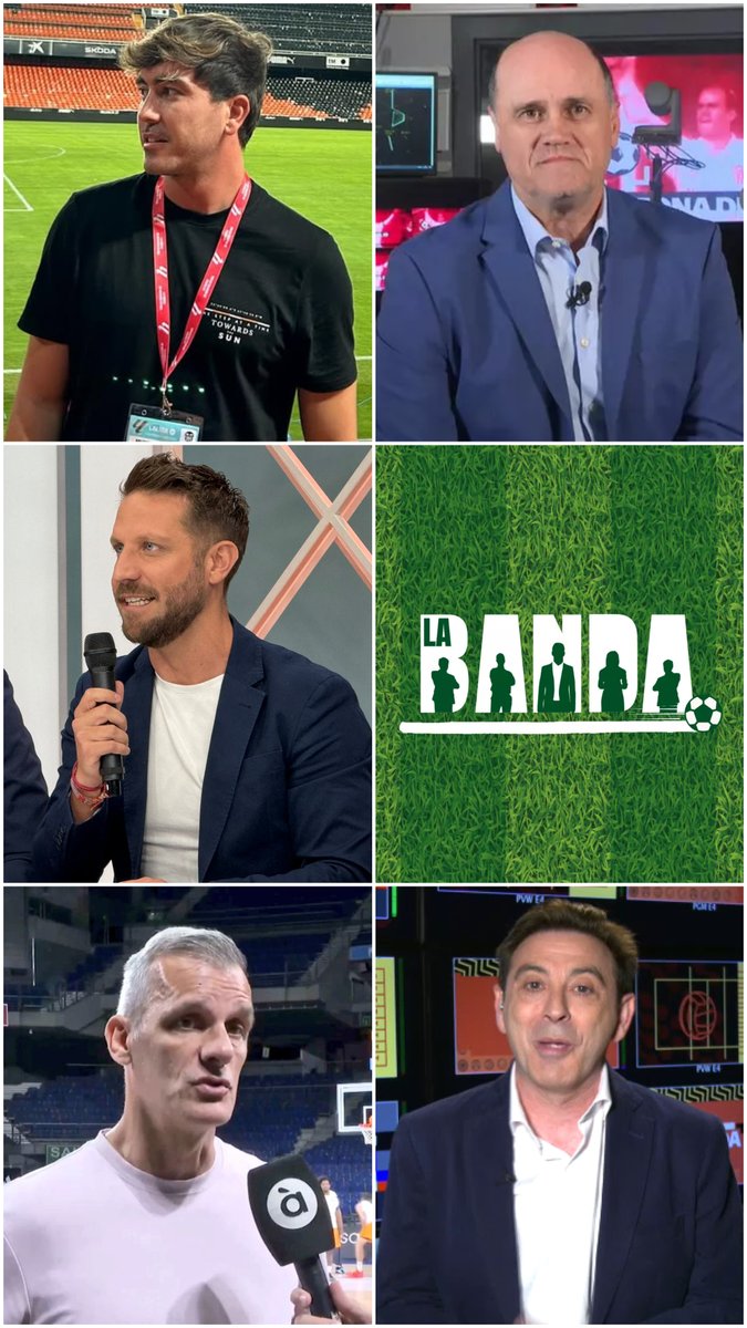 📺Hui <a href="/Dani_Merono/">Dani Meroño Bori</a> estarà acompanyat en ⚽️#LaBanda per...

🗣️ <a href="/sanchis14/">Nacho Sanchis</a>, <a href="/10fernandogomez/">Fernando Gómez</a>, <a href="/nacho_rod11/">NachoRod11</a> i <a href="/escribano_cesar/">⚽️Cesar Escribano</a> 
 
🦇 Hui, amb el postpartit de l'#AlavesValencia i la prèvia del #VillarrealManchesterCity
 
⏰Al voltant de la mitjanit, en la televisió d'<a href="/apunt_media/">À Punt</a>