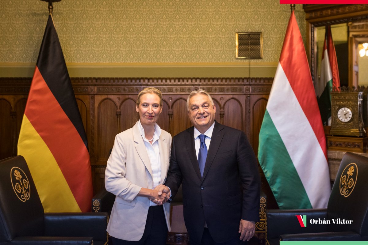 PM_ViktorOrban's tweet image. 🇭🇺🤝🇩🇪 Always a pleasure to see @Alice_Weidel! Today, we had a good discussion at the Hungarian Parliament in Budapest.