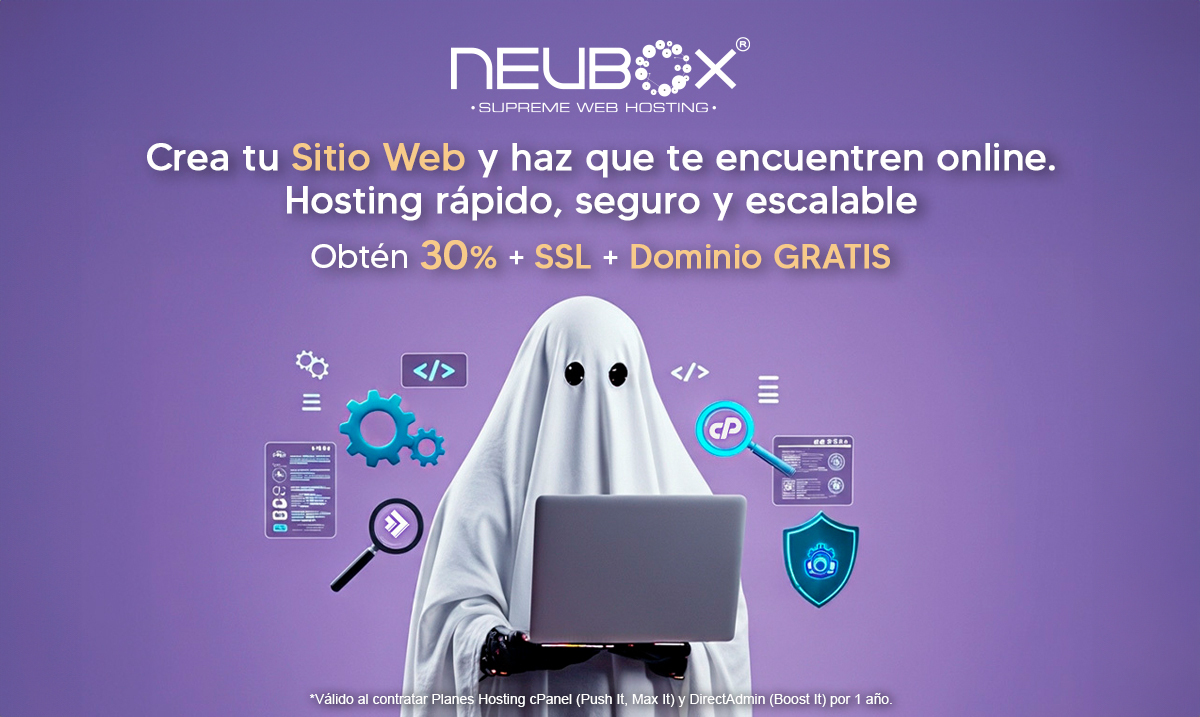 💻​ Crea, administra y haz crecer tu negocio en línea con un Plan Hosting de alto rendimiento con 30% de descuento y Dominio GRATIS al contratar por 1 año. 📊​

Únicamente del 20 al 31 de Octubre de 2025.

Código promocional: HOSTPRO10

Más información: neubox.com/promociones/ho…