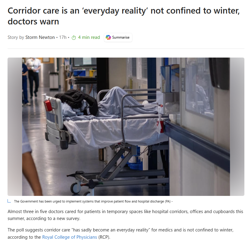 We don’t just have a winter crisis anymore, we have a permanent crisis.

Patients in corridors. Staff breaking down. Standards falling.

Doctors, nurses, patients are all paying the price for a decade of underinvestment.

These are all political decisions.