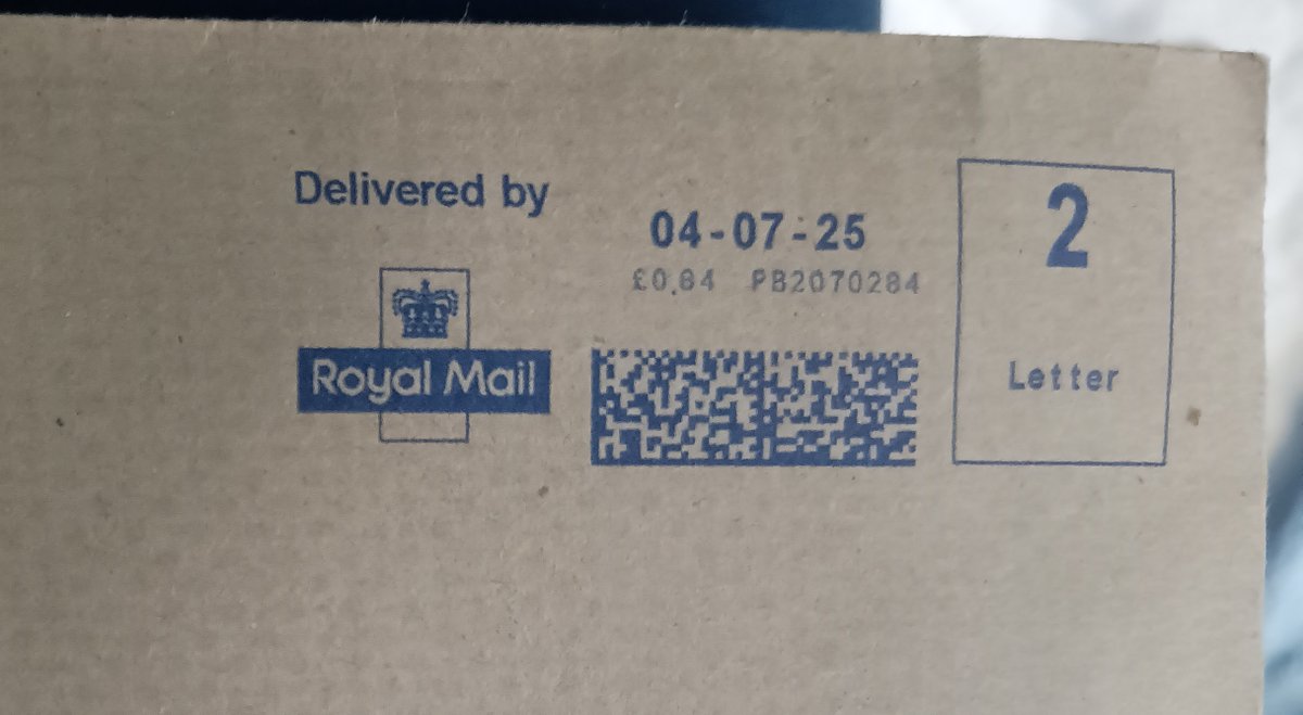 Ciderboy67's tweet photo. @RoyalMailHelp In May we had a "Tracked 24" package delivered which took just under 2 months to be delivered.  We thought that was particularly bad but today we've received a second class letter dated 4 July 25 - three and a half months to deliver???  What's going on in Bristol?? https://t.co/Vt3cfVJf5g