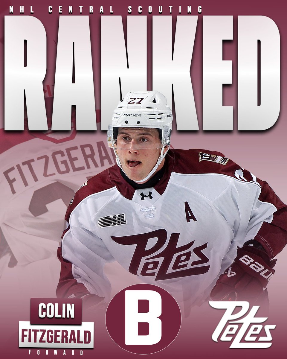 FIVE Petes have been named to <a href="/NHLCentralScout/">NHL Central Scouting</a> Preliminary Players to Watch List for the #2026NHLDraft

Congratulations to Adam Novotný (A), Colin Fitzgerald (B). Leon Kolarik (C), Adam Levac (C), and Yanis Lutz (W)

Full list: media.d3.nhle.com/image/private/…