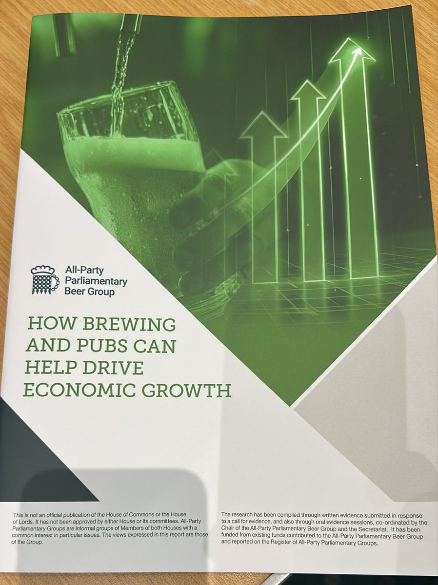 🍺  Proud to launch the All-Party Parliamentary Beer Group report on brewing &amp; pubs driving UK growth today. 

We’re calling on Govt to:
🔴 Reform NI, cut beer duty &amp; VAT
🔴 Deliver business rates reform
🔴 Align alcohol-free definitions with EU norms