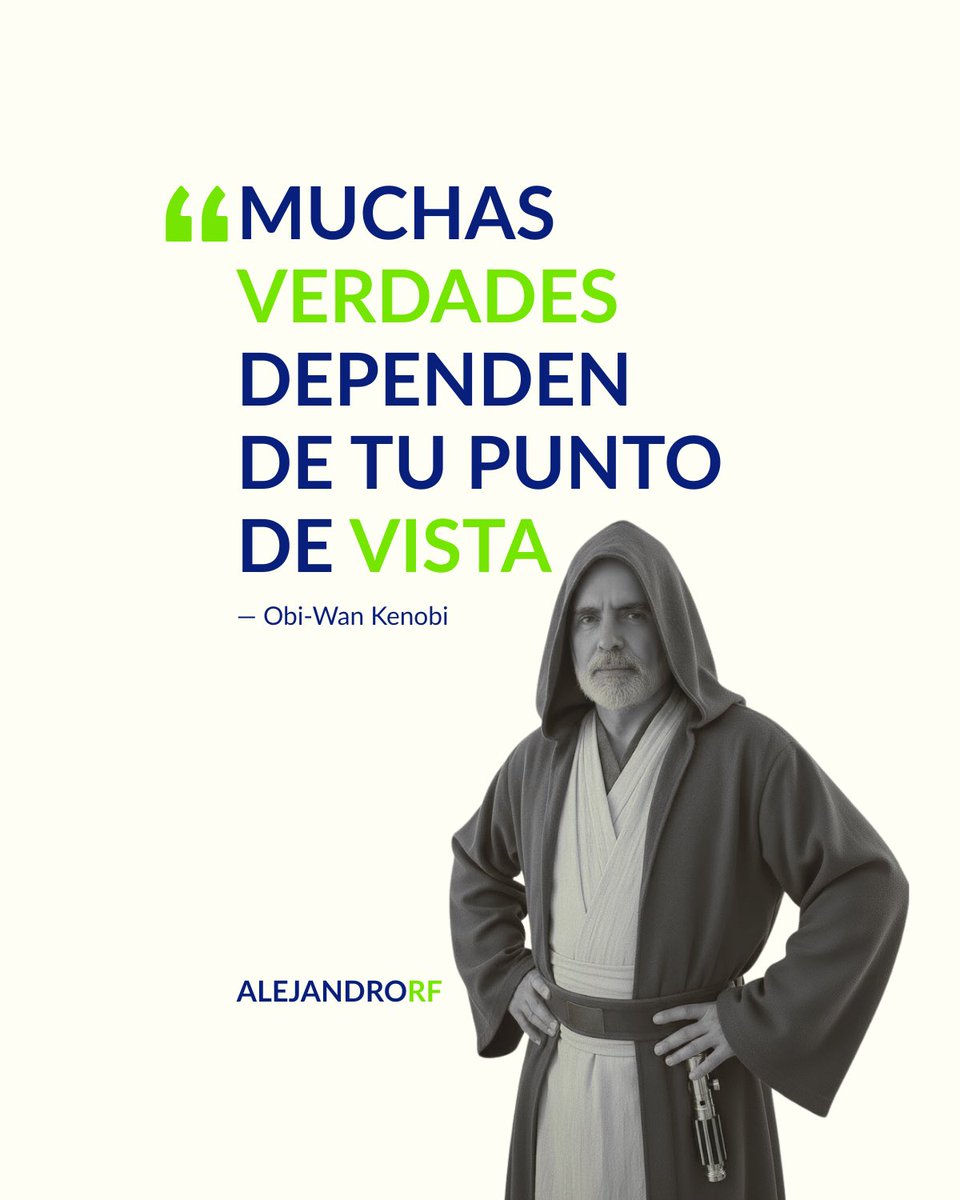 alejandrorf's tweet photo. Cosas de lunes "Vas a descubrir que muchas de las verdades en las que creemos dependen de nuestro punto de vista" - Obi-Wan Kenobi https://t.co/HygP9WhJm9