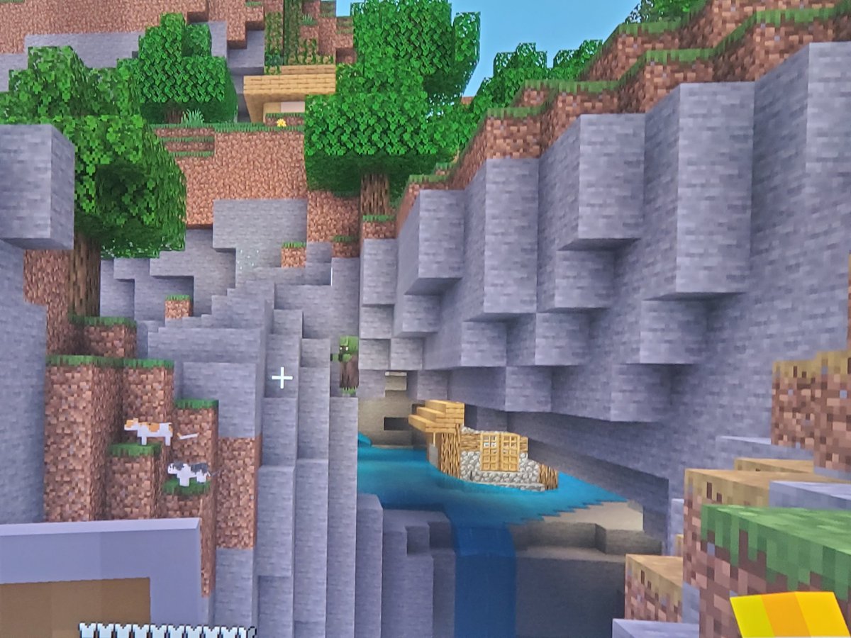 minecraft_coro's tweet image. 洞窟にて村人発見…

…ん？…？

えっ！

なんてとこに村構えてんねんw
#マインクラフト