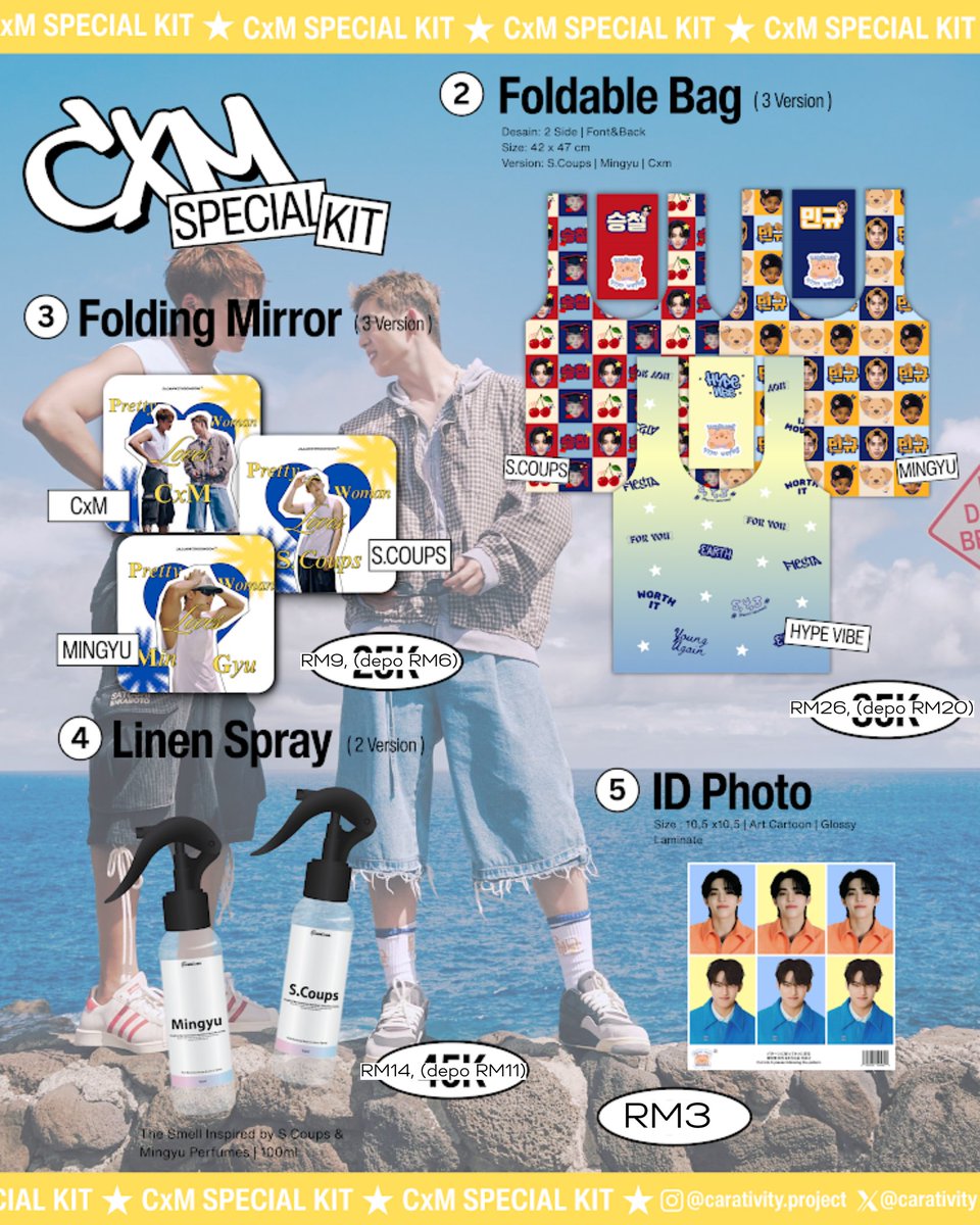 binglejells_'s tweet image. [🇲🇾 MY GO] CxM Special Kit by @carativity 

Doo: 25 oct, 10pm

— prices exc all fees
— depo payment needed first, rembal will be settled when orders are ready
— more catalogues in thread beloww
— DM to order !

#pasarsvt #pasarseventeen #pasarseventeenmy