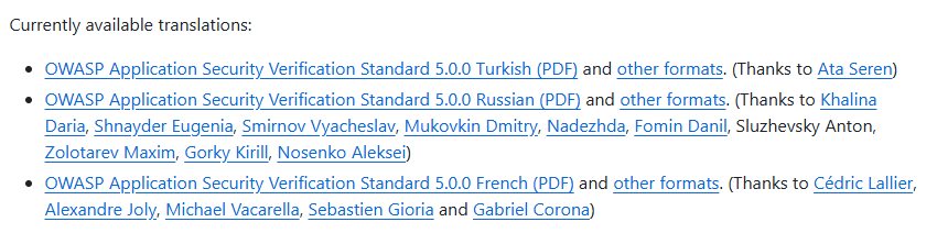 OWASP_ASVS's tweet image. With the May release of @OWASP ASVS 5.0.0, we now have 3 finished translations: Turkish, Russian and French!
Thanks to everyone who prepared these and in particular thanks to Ata Seren who built a nice new translation validation script for us!
Look out others on the way!