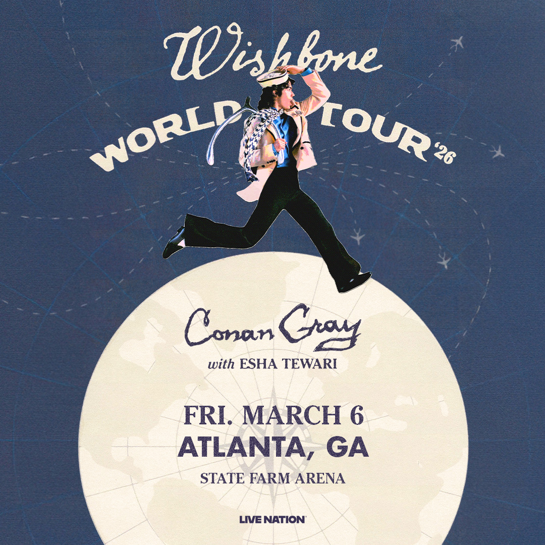 JUST ANNOUNCED ⚓ Conan Gray’s Wishbone World Tour with special guest Esha Tewari is coming to State Farm Arena on Friday, March 6th!

Sign up now for the artist presale: livemu.sc/conangray 🎟️