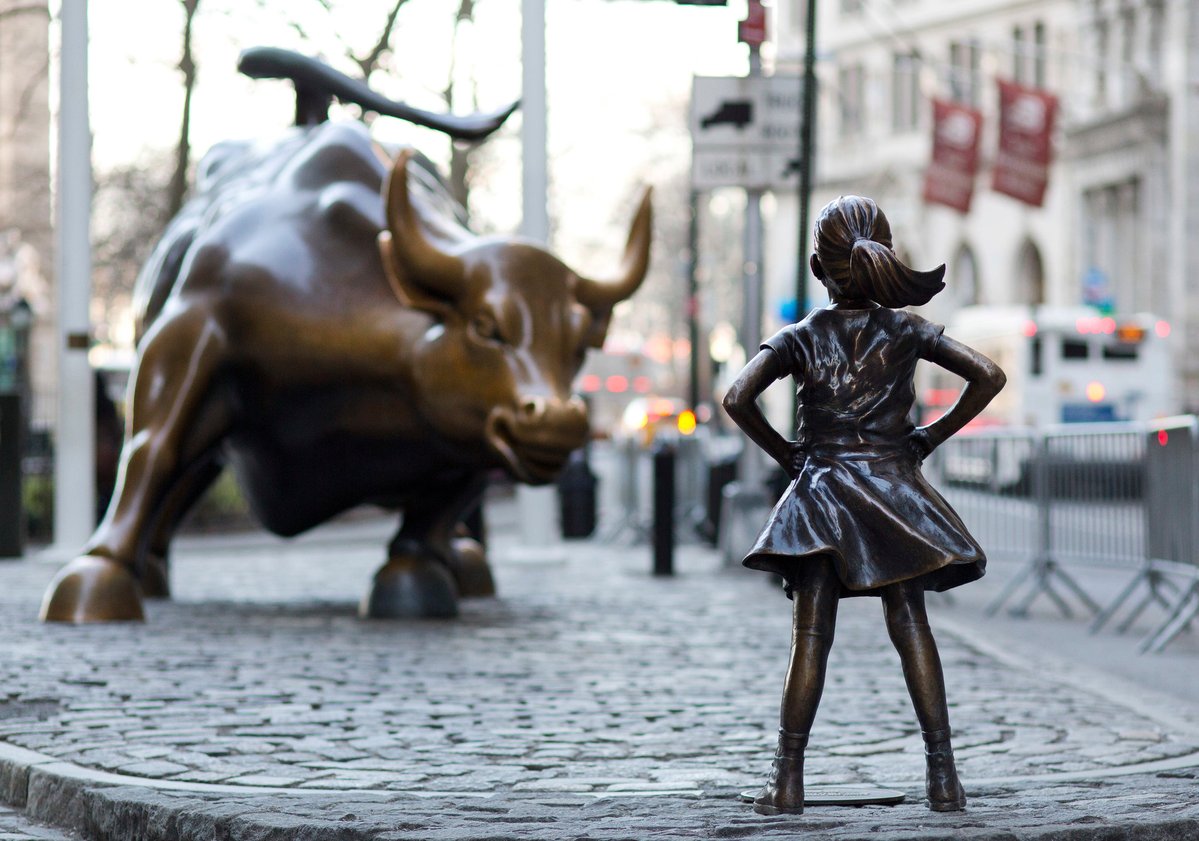 IndiaRose_84's tweet image. Una mujer sin miedo intimida;
intimida ese #PODER . . . que jamás está relacionado con el dinero.
Fearless Girl
Wall Street