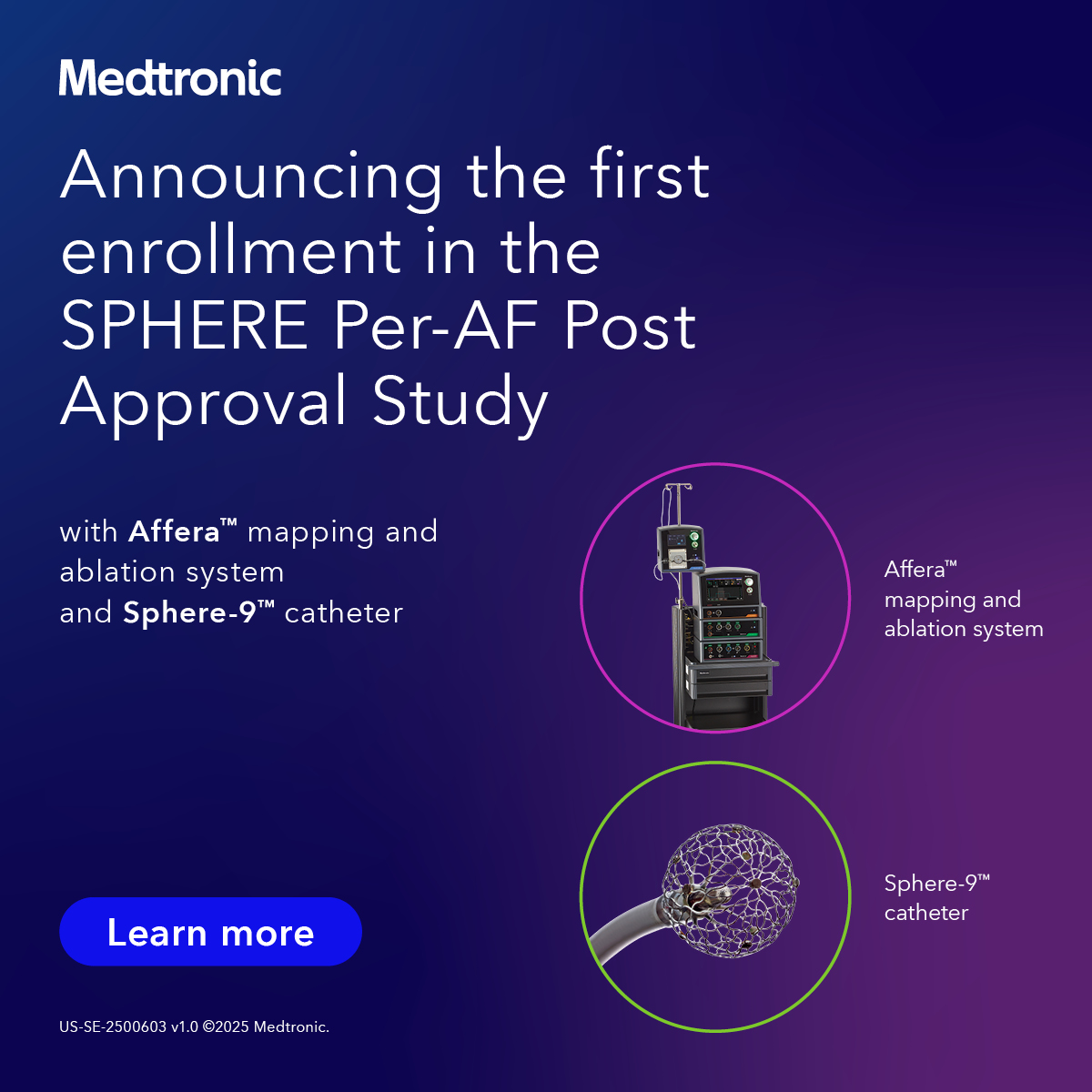 MDT_EPAblation's tweet image. We are pleased to announce the first enrollment of the SPHERE Per-AF Post Approval Study (NCT06858306) at Allegheny General Hospital. #SuccessSimplified

See risk info: bit.ly/3Fij6Py
Learn about the Sphere-9™ catheter: bit.ly/4nXcvLy
