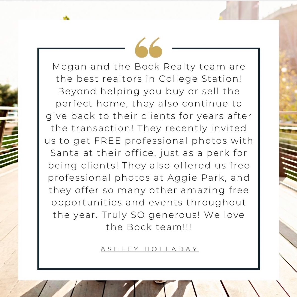 We’re so grateful for the incredible clients who trust us — not just during the home buying and selling process, but long after. 

#BockRealtyGroup #ClientLove #BryanCollegeStationRealEstate #TexasHomes #RealEstateWithHeart #BRG