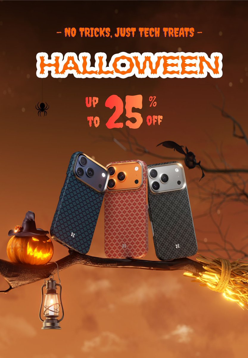 Benks_Official's tweet photo. 𝐓𝐫𝐢𝐜𝐤 𝐨𝐫 𝐭𝐞𝐜𝐡? 🎃 𝐄𝐢𝐭𝐡𝐞𝐫 𝐰𝐚𝐲, 𝐲𝐨𝐮 𝐰𝐢𝐧.
Benks Halloween Sale is live — up to 25% OFF on shopify.
Stock up before the ghosts do! 👻

🔗 | https://t.co/x8pOicuShB

#benks #iphone17promax #iphone17pro #halloweensale #HalloweenDeals #trickshotchallenge https://t.co/H8vxgD921l
