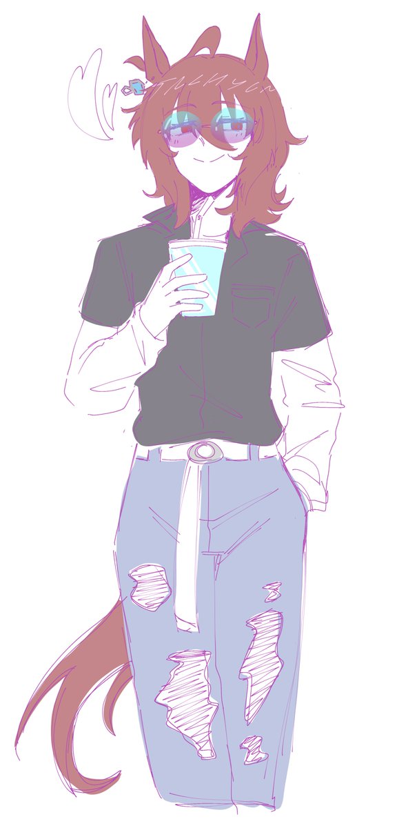 doodled tachy earlier before i explode 
#umamusume
