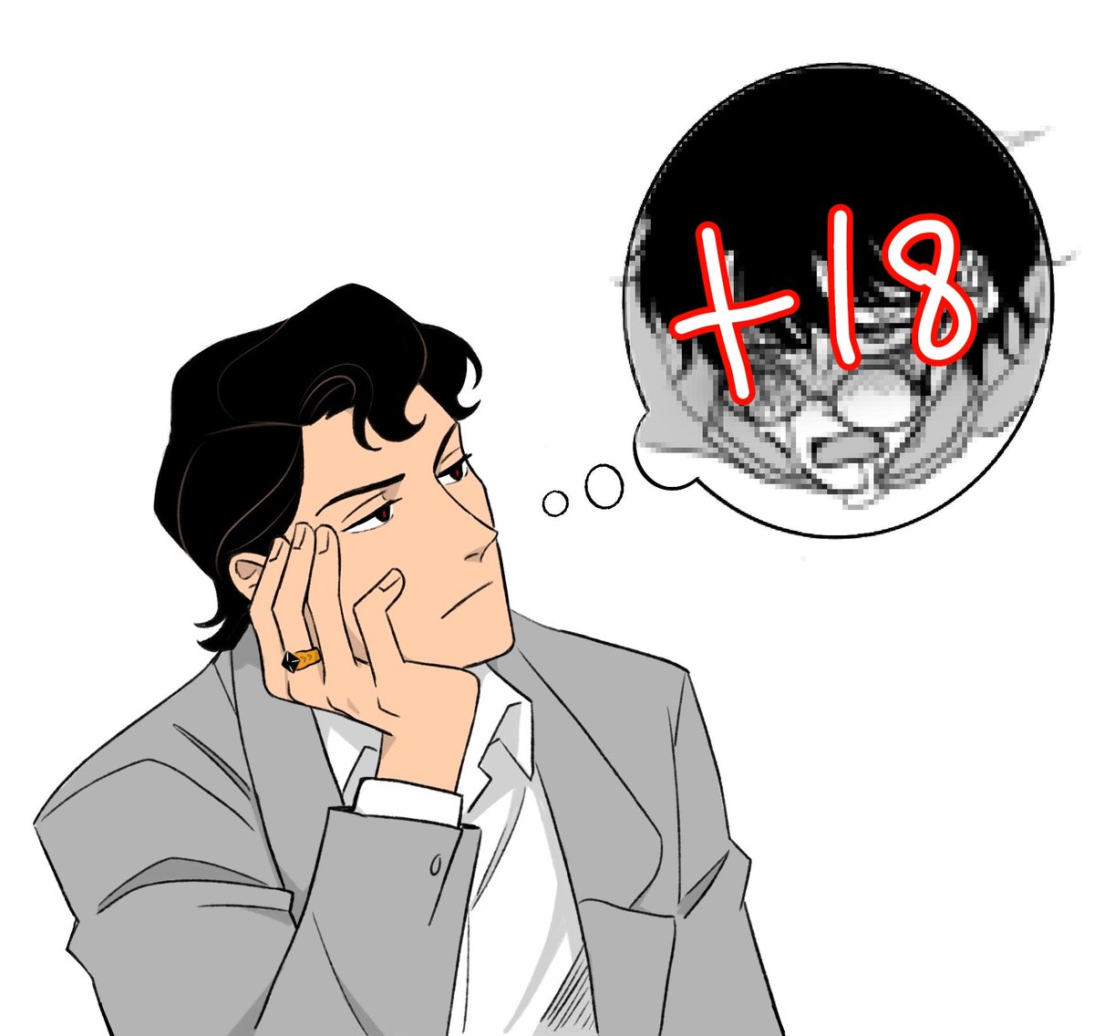 A1m33_Wa7n1egm's tweet photo. He's thinking of smtg important last night https://t.co/GXY7A5q57n