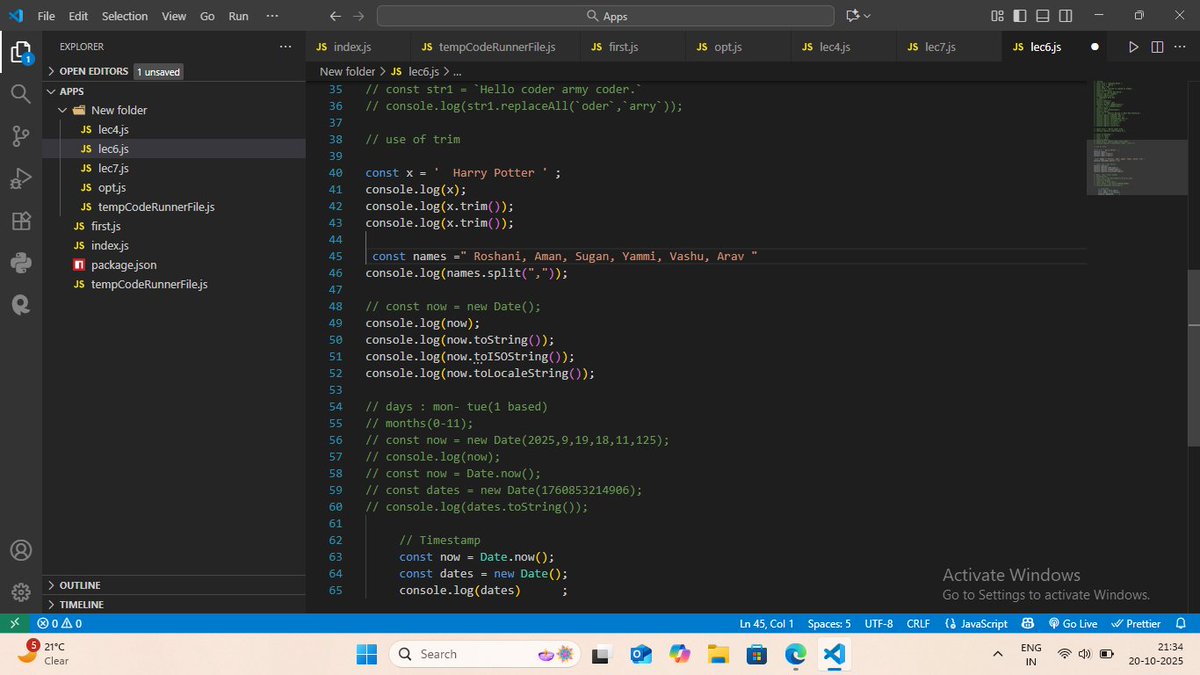 SanjanaSah67457's tweet image. 🚀Day:6 of JS language!
Today, I grabbed the info about Times, Dates and String.
➡️ Creating String &amp;amp; Date.
➡️Conversion of strings into its sub properties.
➡️Understanding UTC.
➡️Creating Extract Date.
Learning never stops- every day teaches us something new🎯
#CoderArmy #webdev