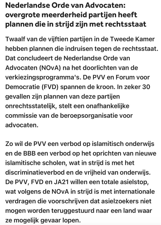 Dit is de bijl aan ons democratisch bestel, mag nooit gemeengoed worden op dat NL niet vervalt tot een bananenstaat. #PVV #FVD #Wilders #JA21