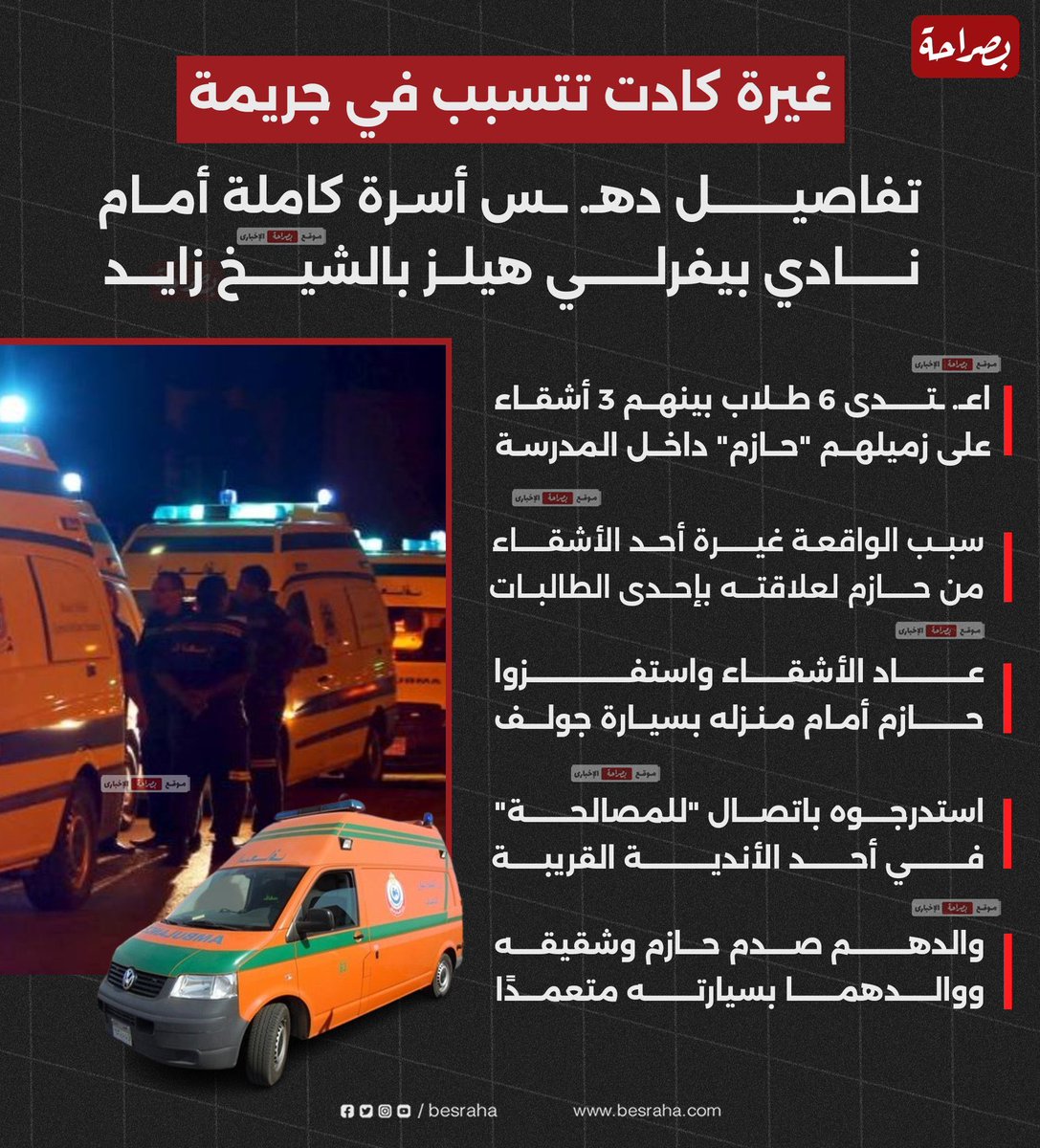 sherinhelal555's tweet image. أم وزوجة المعتدى عليهم
في حادث بيفرلي هيلز

قررت احكي عشان في ناس كتير وجرائد بيتكلمو عن لساني كلام انا ماتكلمتش مع اي صحافة ولا هتكلم اصلا 
مش خناقة عيال،ده محاولة قtل متعمدة!

اللي حصل في مدرسة في الشيخ زايد يوم الأربع اللي فات مش خناقة ولاد،اللي حصل جريمة،وناس بتلعب بحياة…