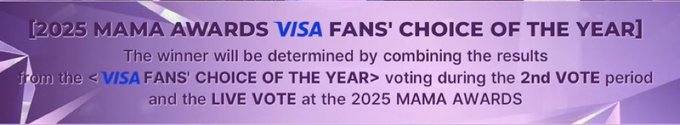 📍 IMPORTANTE ENGENE, DIFUNDE !!!

— En la 2da ronda de votación de los MAMA (a partir del 29 de Octubre), votaremos obligatoriamente en 3 categorías:

1. Fan's Choice Award (masculino)
2. Fan's Choice (femenino)
3. VISA Fan's Choice = DAESANG

votando por #ENHYPEN en la 1 y 3 ‼️