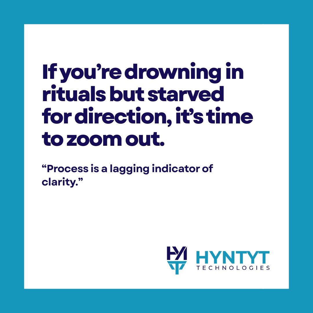 💬 “Process is a lagging indicator of clarity.”

If you’re drowning in rituals but starved for direction, it’s time to zoom out.
We help leaders reset the “why” before tweaking the “how.”

#ProductThinking #StartupFixes #ProcessVsStrategy #HYNTYT
hyntyt.tech