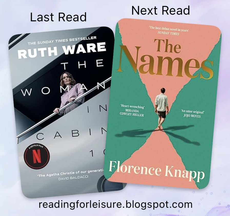 Cannot believe it has taken me so long to get around to reading the claustrophobia-inducing #TheWomanInCabin10 by <a href="/RuthWareWriter/">Ruth Ware</a>. Now to another one I’m late to, #TheNames by Florence Knapp